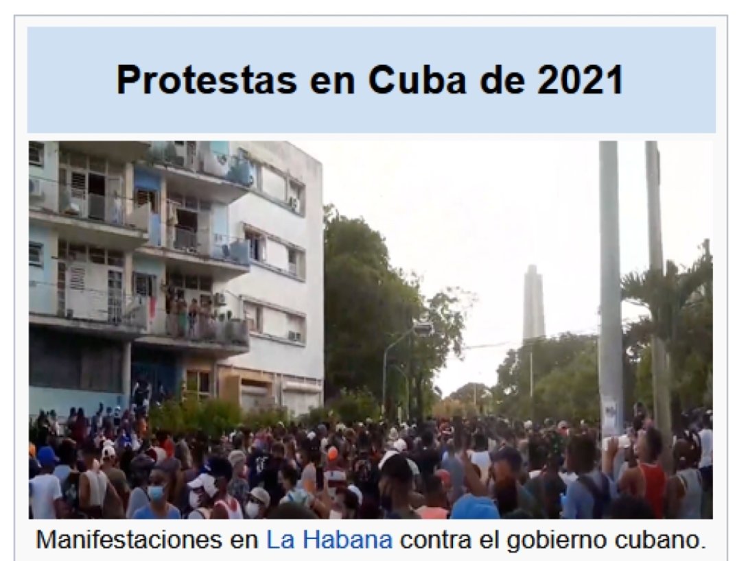 Protestas en Cuba. Foto de Wikipedia. Manifestación en La Habana.
