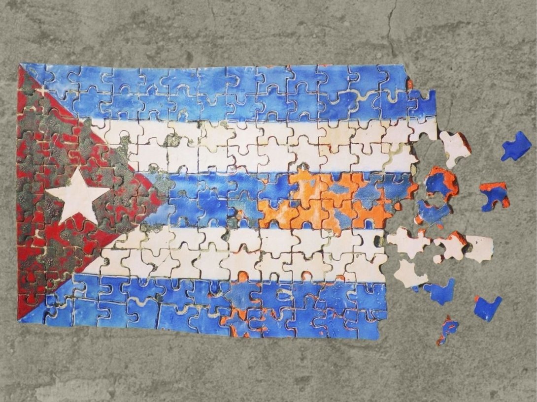Puzle de bandera cubana.