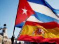 Banderas de Cuba y España.