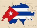 Mapa de Suiza con la bandera cubana.