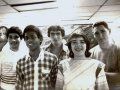 Grupo Puré en la inauguración de "Puré Expone" (1986). De izquierda a derecha: Ciro Quintana, Ermy Taño, Lázaro Saavedra, Ana Albertina Delgado y Adriano Buergo.