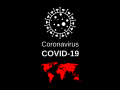 Coronavirus sobre mapa del mundo.