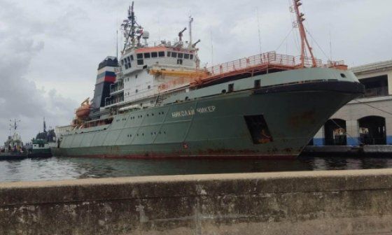 Fragata Almirante Gorshkov en la Bahía de La Habana.