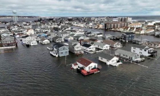 Inundación costera en Hampton Beach, New Hampshire, en abril de 2024.
