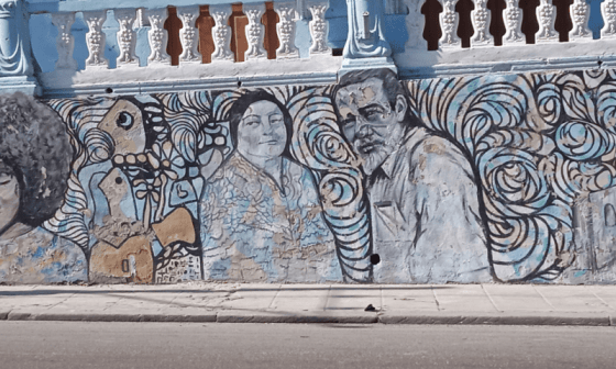 Dibujo en la calle de Jesús del Monte, en La Habana.