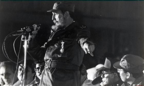 Fidel Castro discurso, Nicaragua, inaugurando central azucarero.