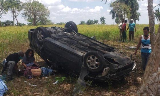 Accidente de tráfico en la Autopista Nacional.