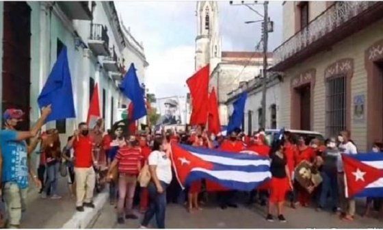 Acto de repudio frente al arzobispado de Camagüey