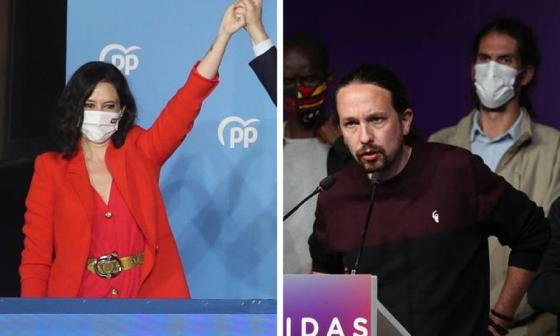 Ayuso y Pablo Iglesias, elecciones en Madrid