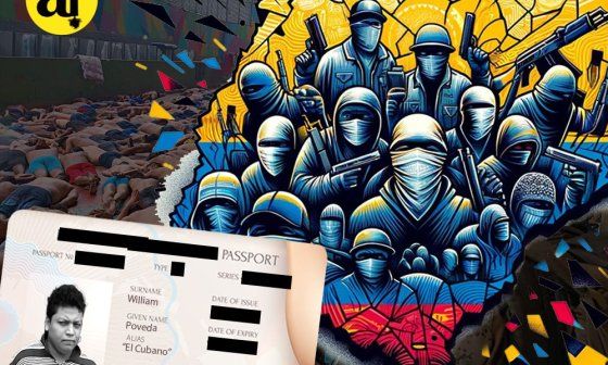 Pasaporte de el criminal ecuatoriano apodado El Cubano junto a la silueta de Ecuador