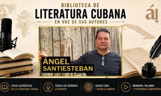  El escritor  Ángel Santiesteban en la Biblioteca de Literatura Cubana en voz de sus autores Mensaje de estado