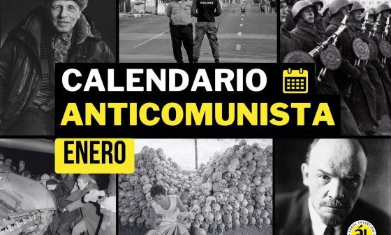 Postal. Calendario anticomunista. Mes 1 Enero.