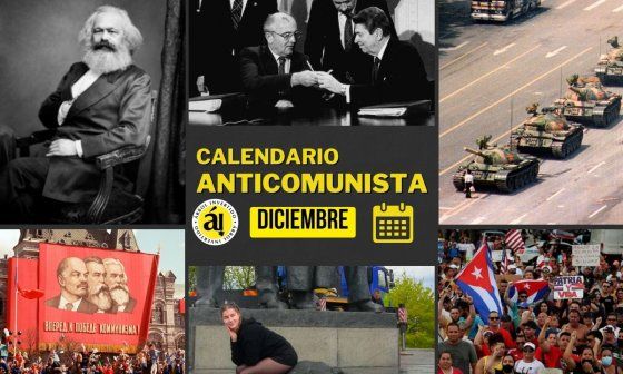 Postal. Calendario anticomunista. Mes 12 Diciembre