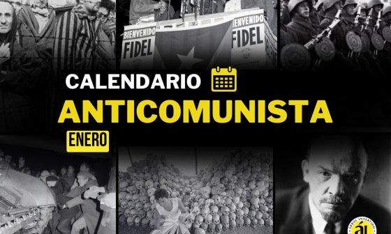 Postal. Calendario anticomunista. Mes 1 Enero.