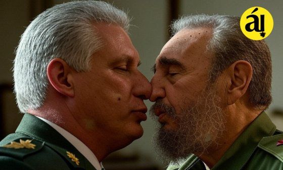Díaz-Canel y Fidel Castro.