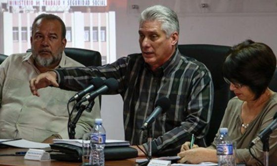 Manuel Marrero Cruz, Primer Ministro de Cuba y Miguel Díaz-Canel, presidente.