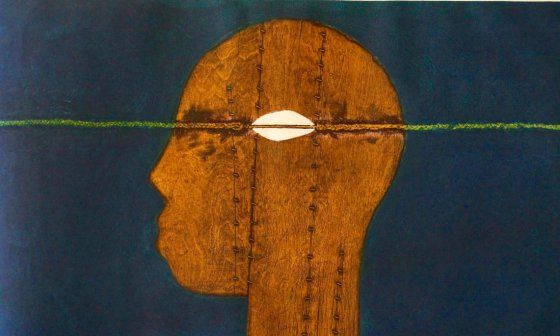 "Cogido con presilla", colagrafía de Eduardo Roca "Choco".