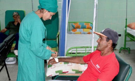 Paciente en un hospital cubano.