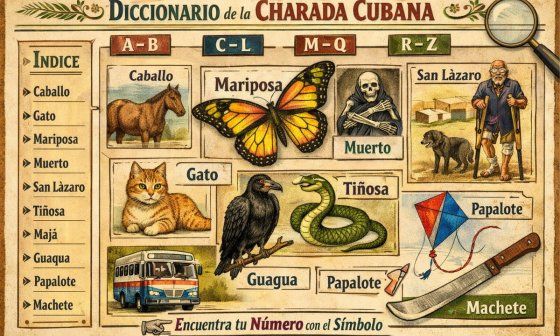 Diccionario de la charada cubana. Busca por símbolos y encuentra el número de cada símbolo.