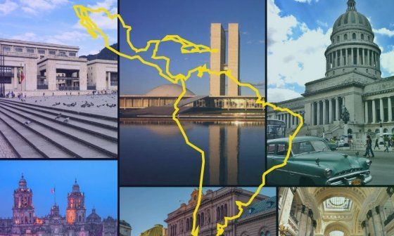 Palacios de gobierno, espacios y monumentos políticos de Latinoamérica.