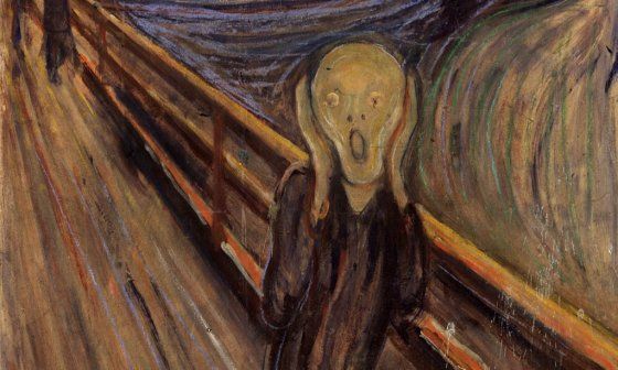 Edvard Munch: "El grito" (1893), detalle.