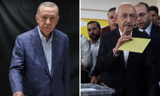 Erdogan y Kilicdaroglu votando en las elecciones de mayo de 2023.