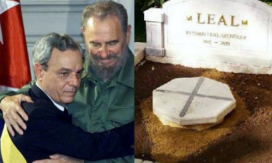 Eusebio Leal y Fidel Castro. Tumba de Eusebio Leal.