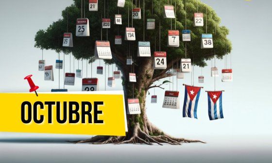 Fechario 1 de Árbol Invertido - 10 - Octubre - Árbol con almanaques y banderas