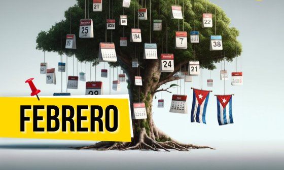 Fechario 1 de Árbol Invertido - 2 - Febrero - Árbol con almanaques y banderas