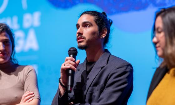 El cineasta cubano Fernando Fraguela en el Festival de Málaga.