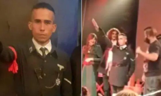 El joven cubano disfrazado de nazi en una fiesta de Halloween.