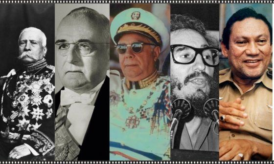 Dictadores latinoamericanos: Porfirio Díaz (México), Getúlio Vargas (Brasil), Rafael Leónidas Trujillo (República Dominicana), Fidel Castro (Cuba), Manuel Antonio Noriega (Panamá).