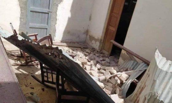 Casa destruida por sismo en Pilón, Granma.