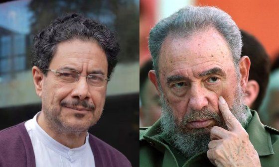 El político colombiano de izquierda Iván Cepeda Castro y Fidel Castro.