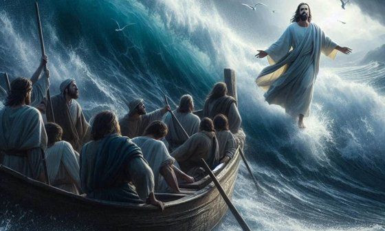 Jesús caminando sobre el mar