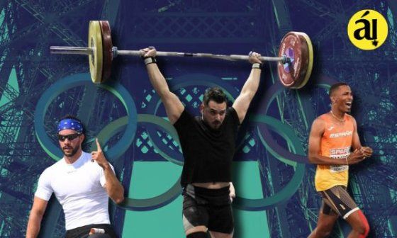 De izquierda a derecha, atletas cubanos en París 2024: Fernando Dayán Jorge y Ramiro Mora (ambos en el equipo de Refugiados) y Jordan Díaz (España).