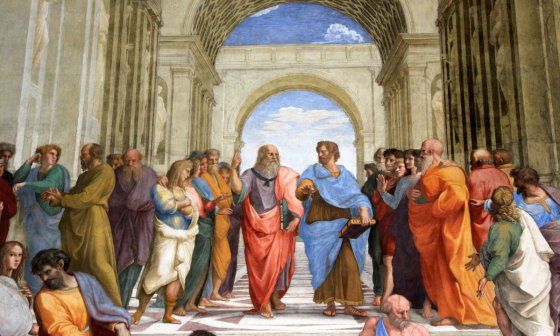 "La escuela de Atenas" de Rafael Sanzio (1510-1512), fragmento.