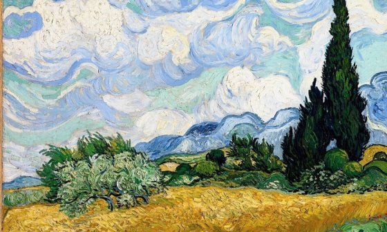 "Campo de trigo con cipreses" (1889) de Vincent van Gogh 