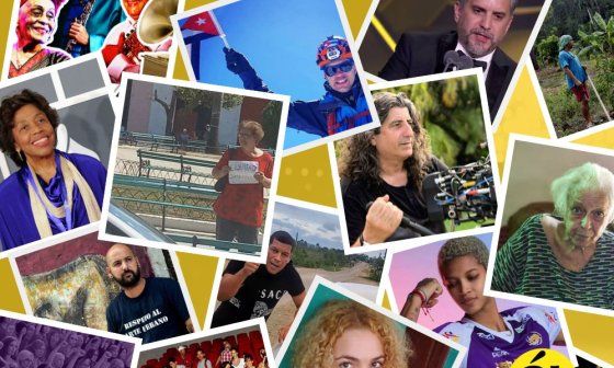 Collage con rostros de cubanos más destacados en el año 2023. Listas del año.