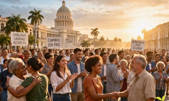 Imagen alegórica de una transición democrática en Cuba.