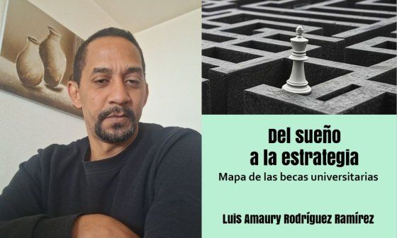 Foto de Luis Amaury Rodríguez y portada de su libro "Del sueño a la estrategia" (Ribla Editores, 2025)).