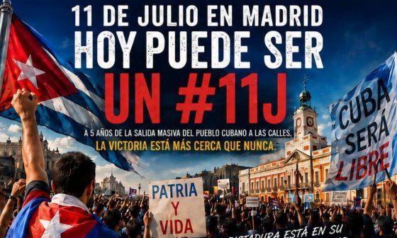 Cartel promocional del evento "Hoy puede ser un #11J", en Madrid (julio de 2026).
