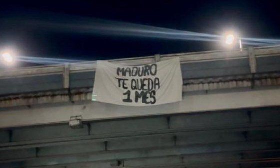 Cartel colgado en Venezuela.
