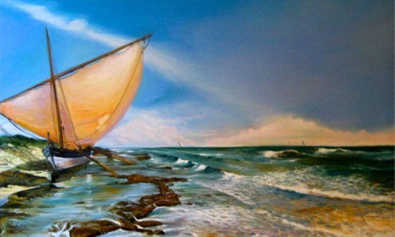 "El encanto de Hemingway" (2007), óleo del pintor cubano Orlando Barroso González.