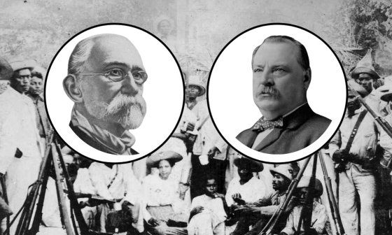 El general Méximo Gómez, jefe del Ejército Libertador de Cuba y el presidente de EE.UU., Grover Cleveland.