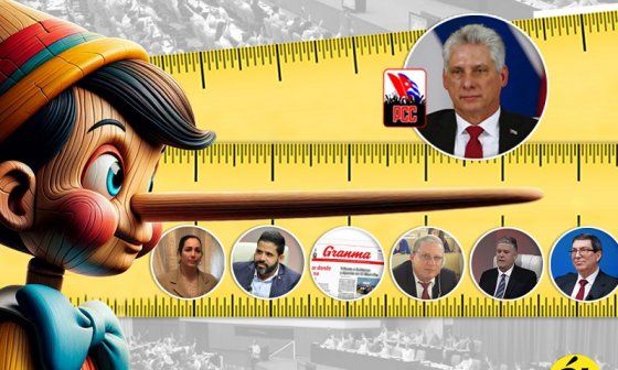 La nariz estirada de Pinocho junto a Díaz-Canel y otros políticos cubanos