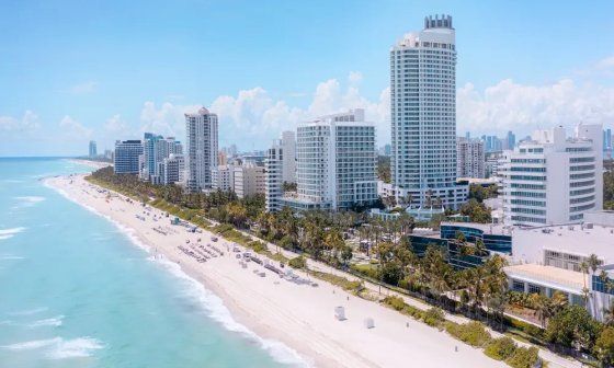 La playa en Miami.