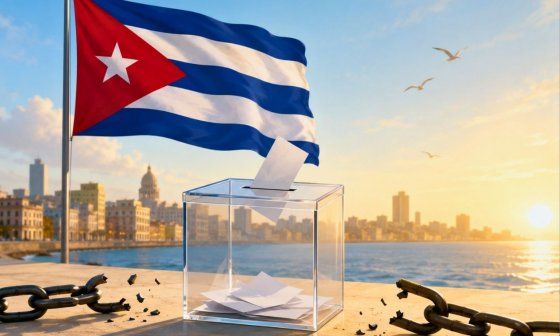Alegoría visual de la transición a la democracia en Cuba.