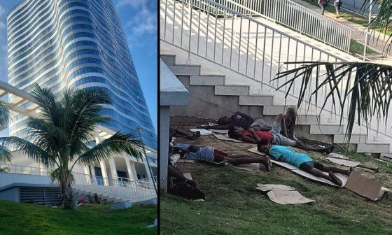 Niños durmiendo en el jardín del hotel Gran Muthu Habana (2025), Facebook de Mayelin Guevara.