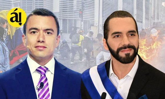 Los presidentes Daniel Noboa y Nayib Bukele.